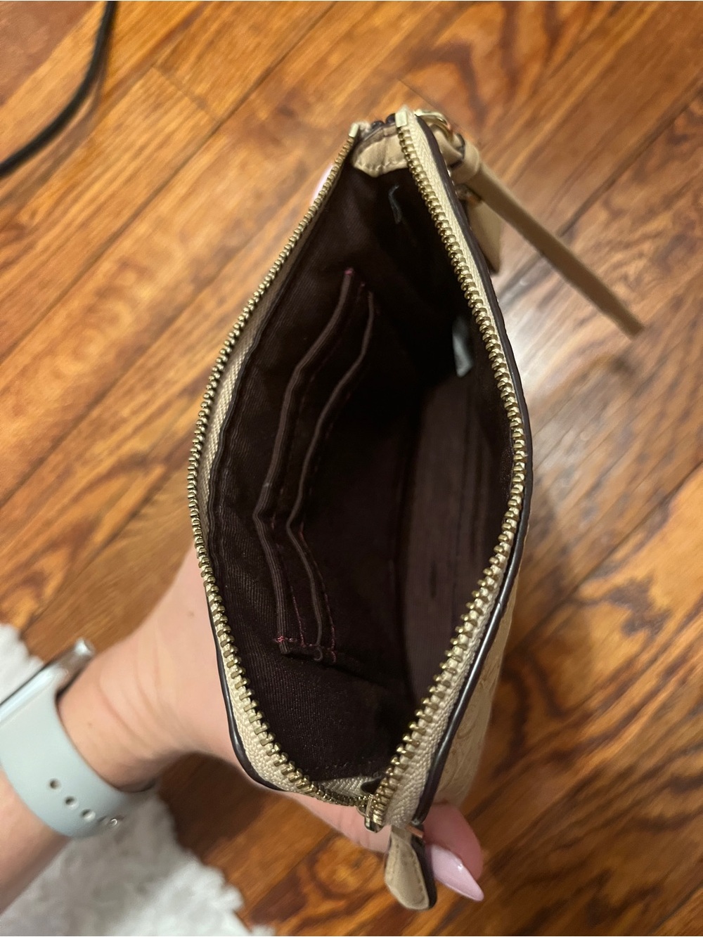 Coach Patent Signature Wristlet in Light Beige - Picture 3 of 3